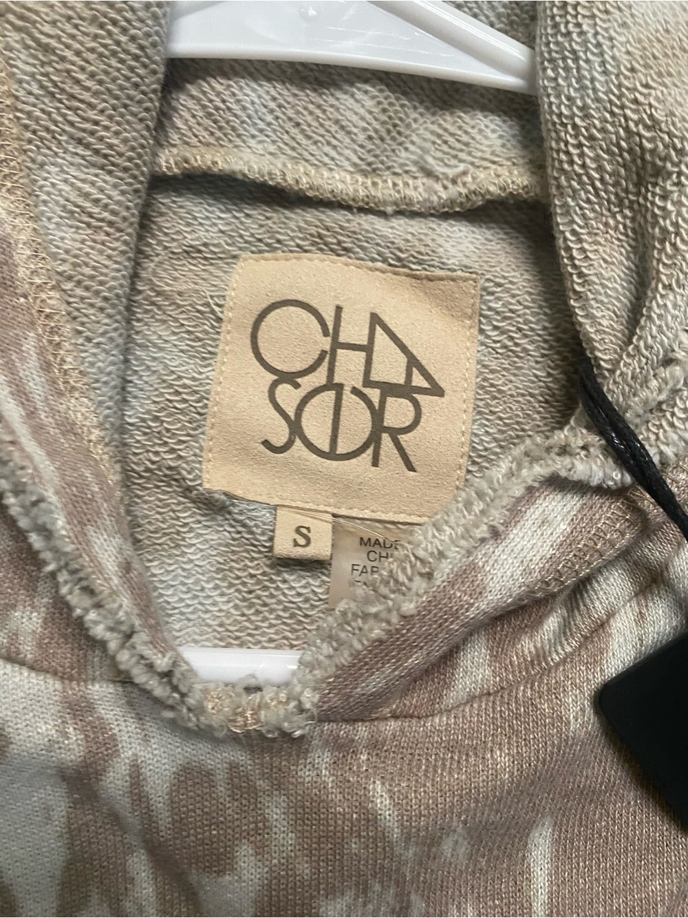 Chaser Leopard Print Cropped Hoodie Raw Hem Pullover Sweatshirt Small NWT - Picture 8 of 9